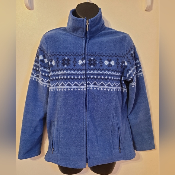 🌟Snowflake Blue Fleece Zippered Jacket Size Small - Picture 8 of 9